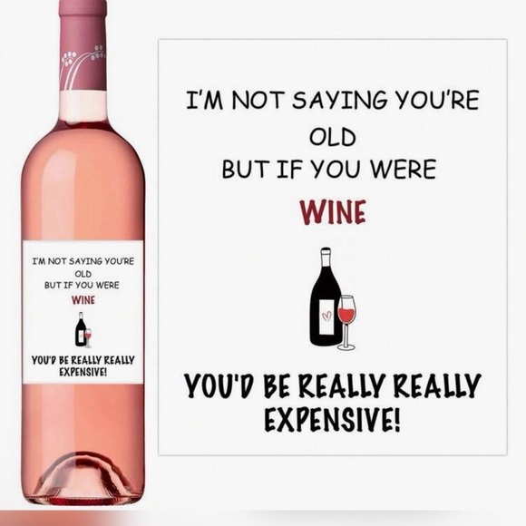 NWOT birthday WINE BOTTLE LABEL - Picture 3 of 3